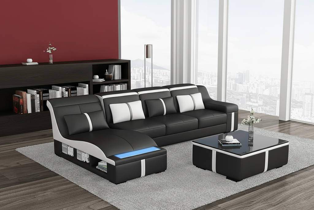 Lisa Small Leather Sectional|Modern Furniture Store Las Vegas Lisa Small Leather Sectional|Modern Furniture Store Las Vegas