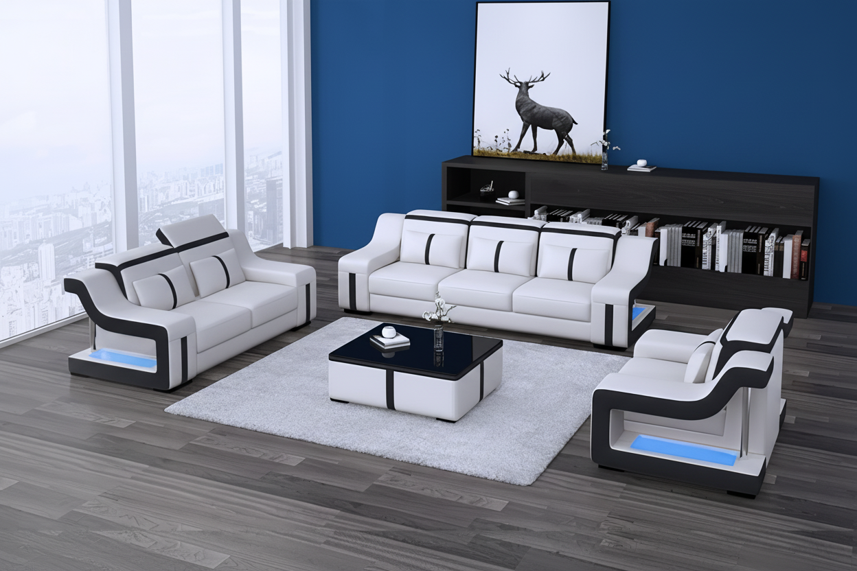 Lisa Sofa Set minimalist cobalt