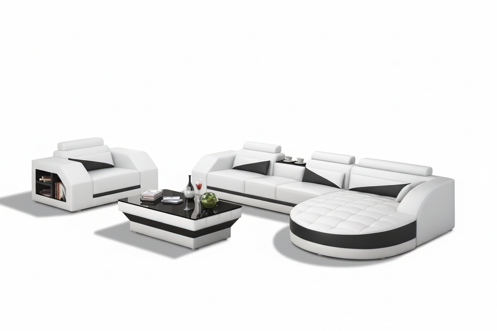 Lonsdale Leather Sectional with Shape Chaise