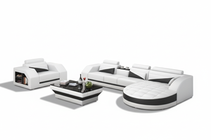 Lonsdale Leather Sectional with Shape Chaise