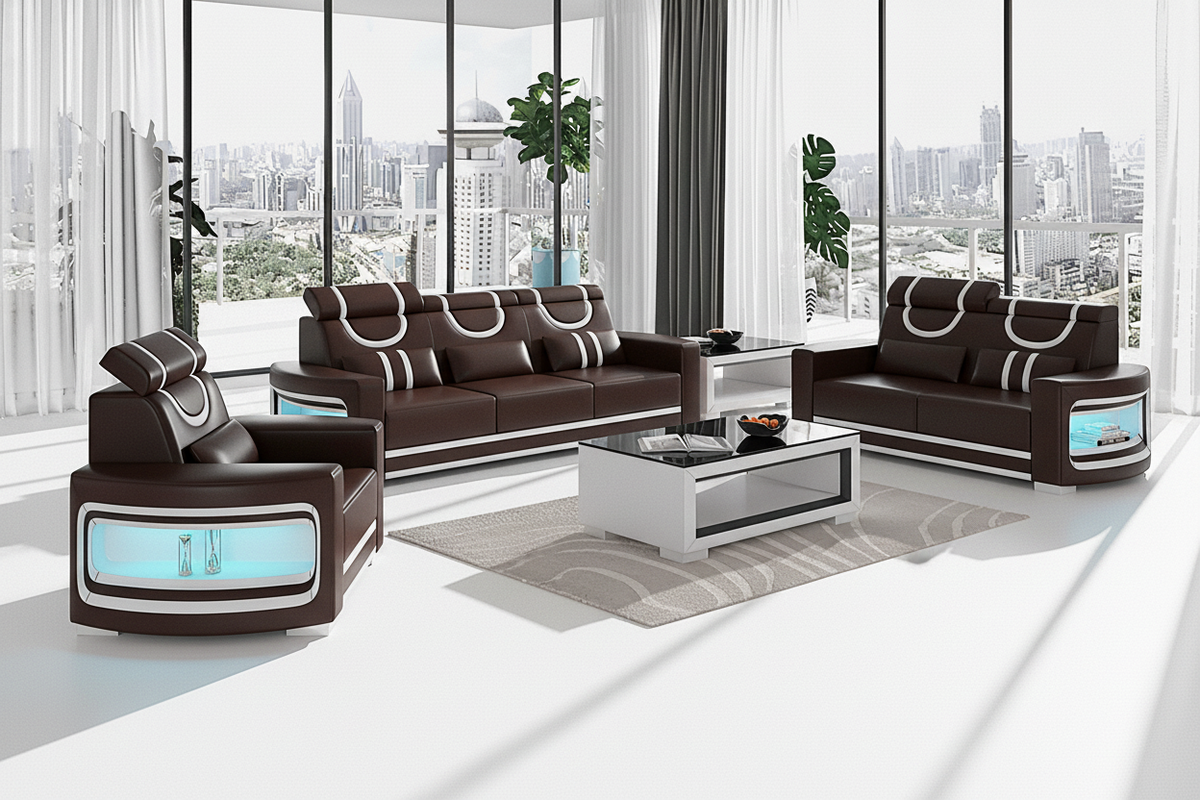 Luca Modern Sofa Set with LED Light