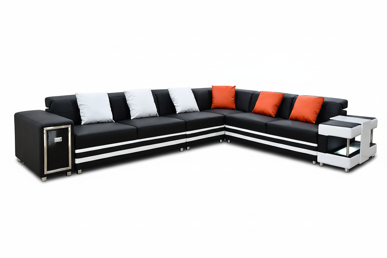 Lundberg Leather Sectional with Console