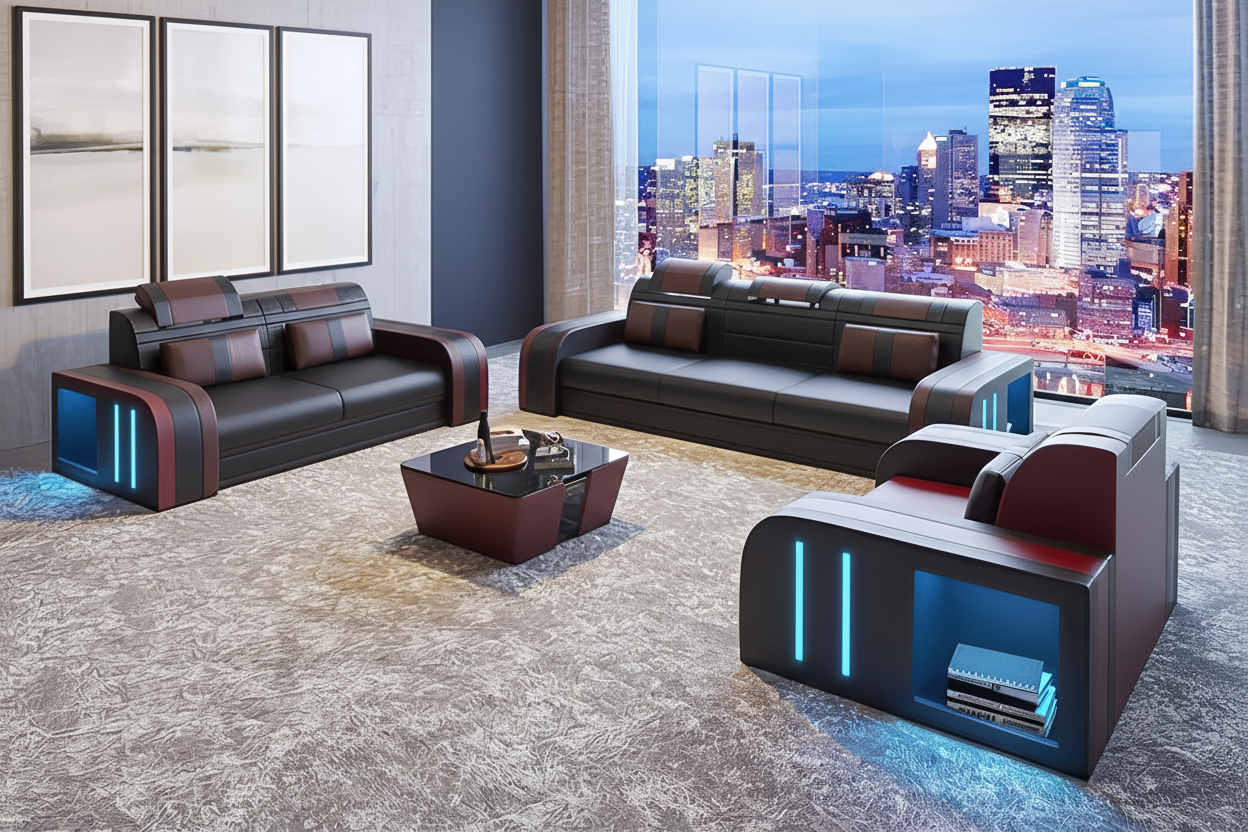 Luxury sectional sofa set with color swap