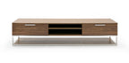 Modrest Heloise - Modern Walnut and Stainless Steel TV Stand