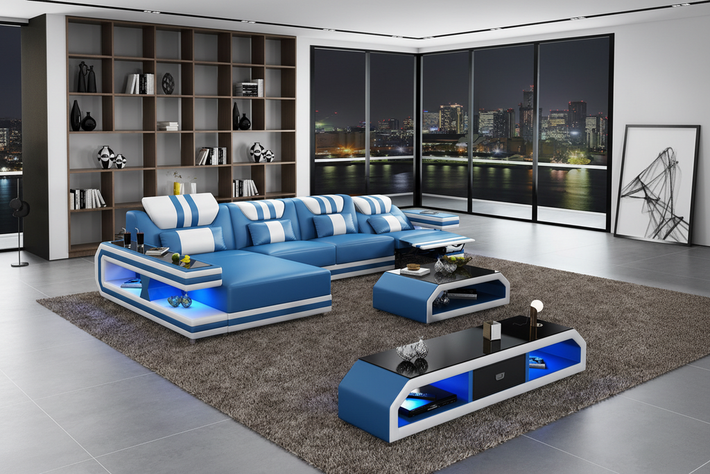 Maximus Modern Recliner Sectional With Mood Light | Futuristic Furniture