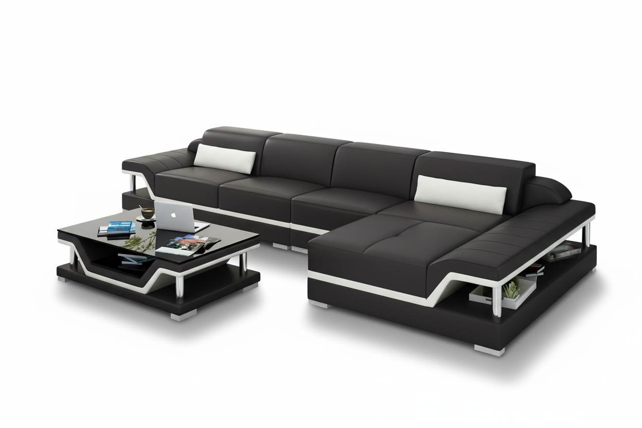 Taliya Small Modern Leather Sectional