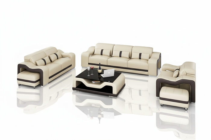Modia Leather Sofa Set