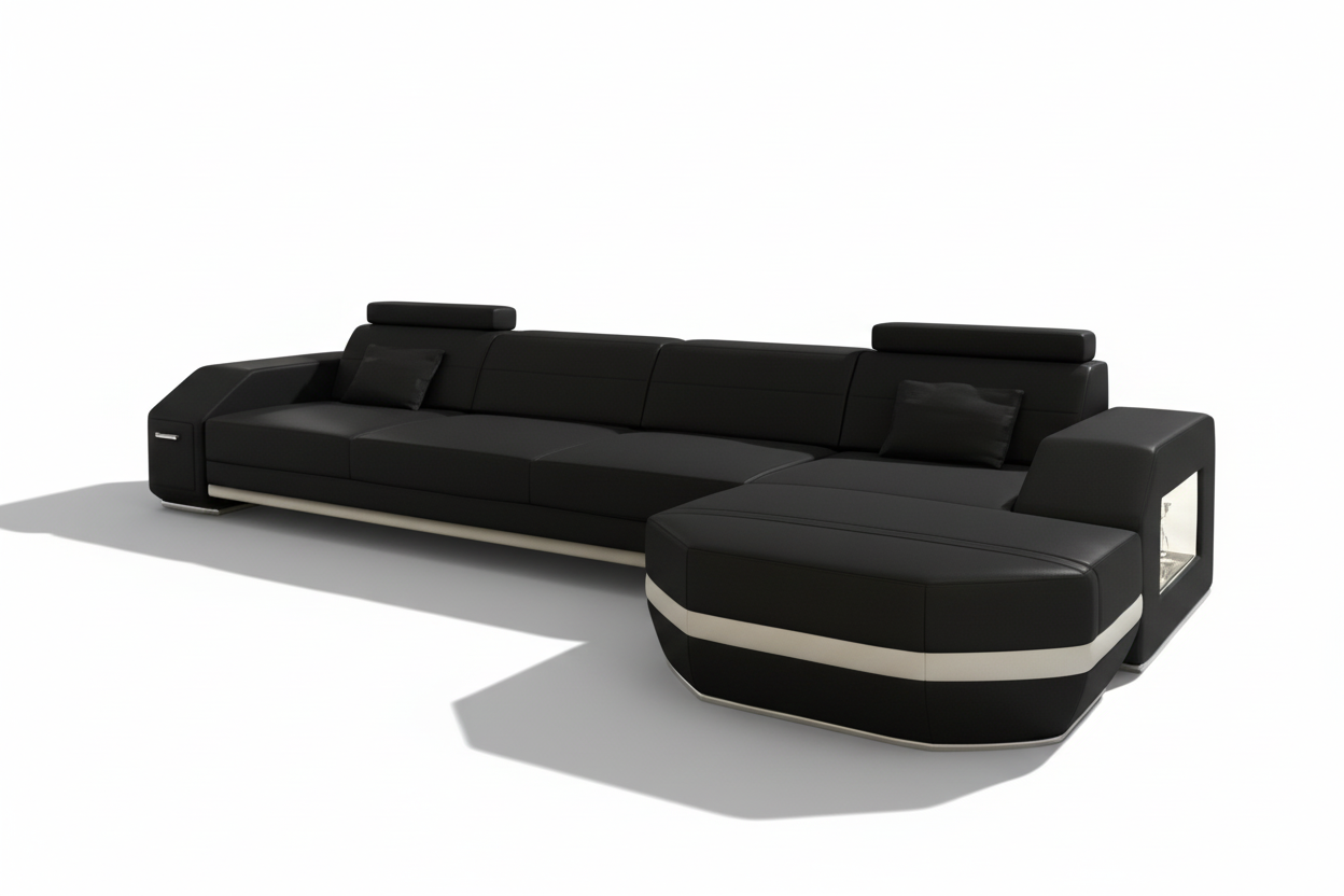 Nyx Leather Sectional with Storage