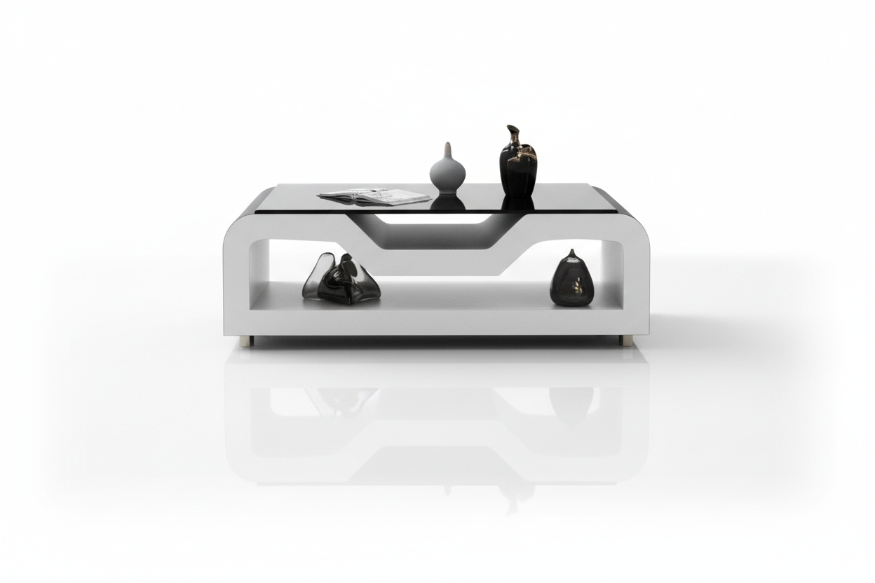 Omont Coffee Table - Studio Front View with Reflection