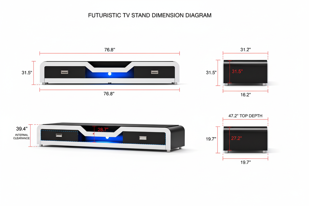 Omont TV Stand - Dimension Diagram Version 2