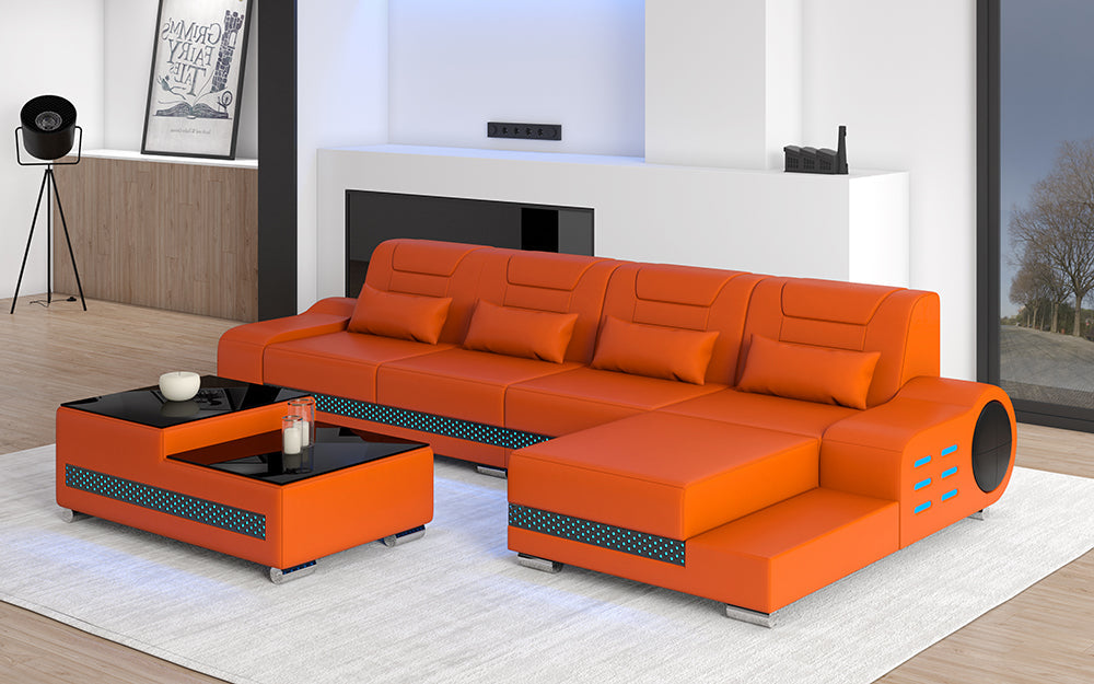 Elliot Mini Modern Leather Sectional