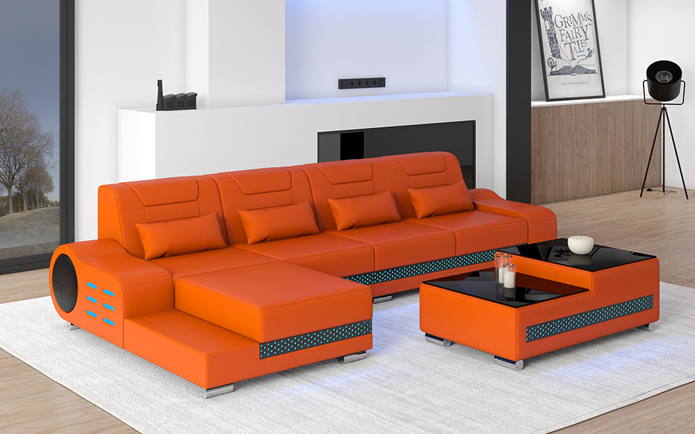 Elliot Mini Modern Leather Sectional