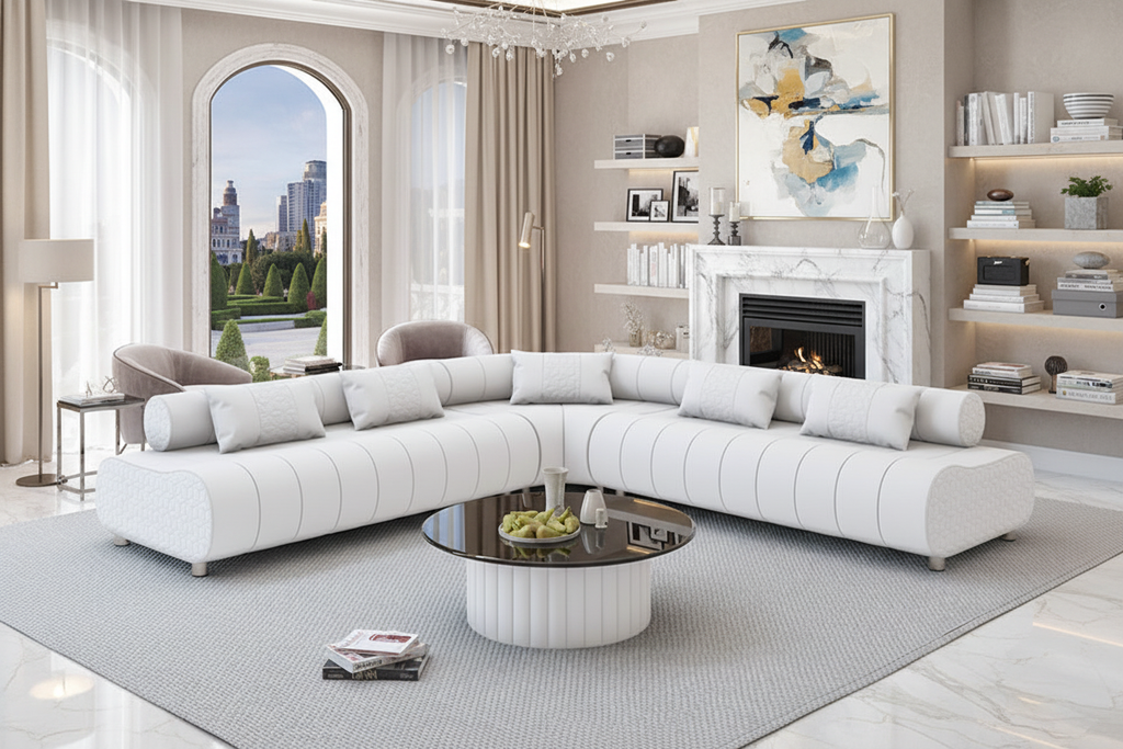 Puffer Modern Leather Sectional
