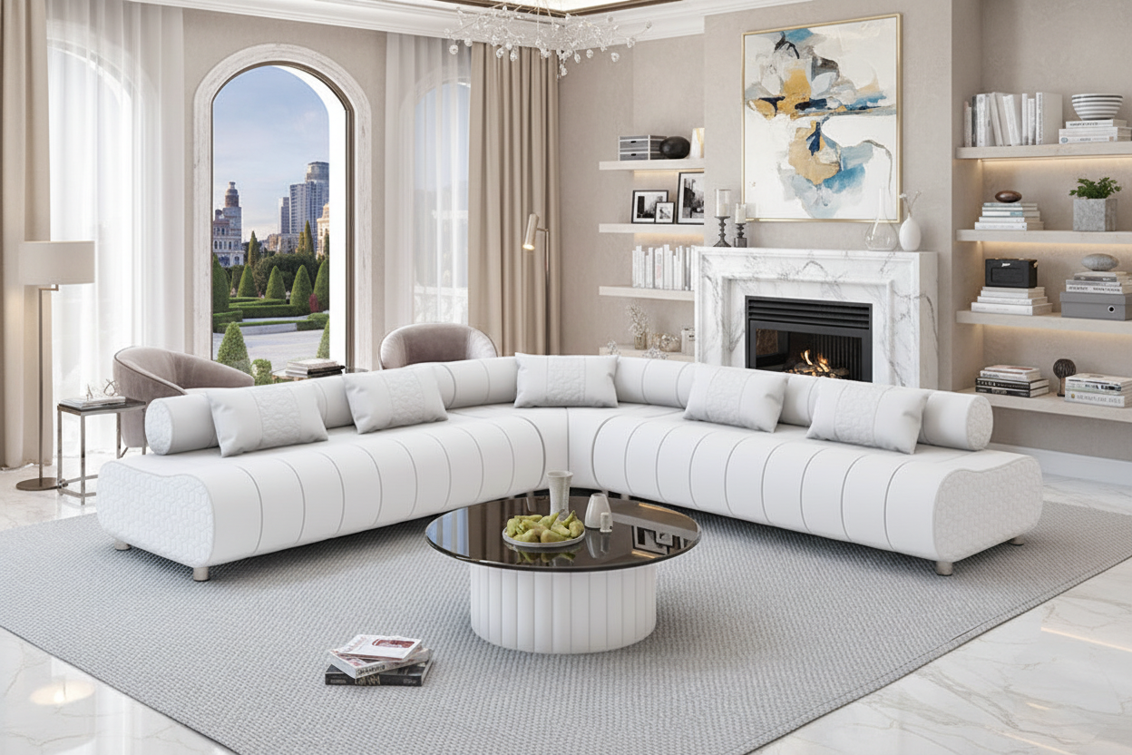Puffer Modern Leather Sectional