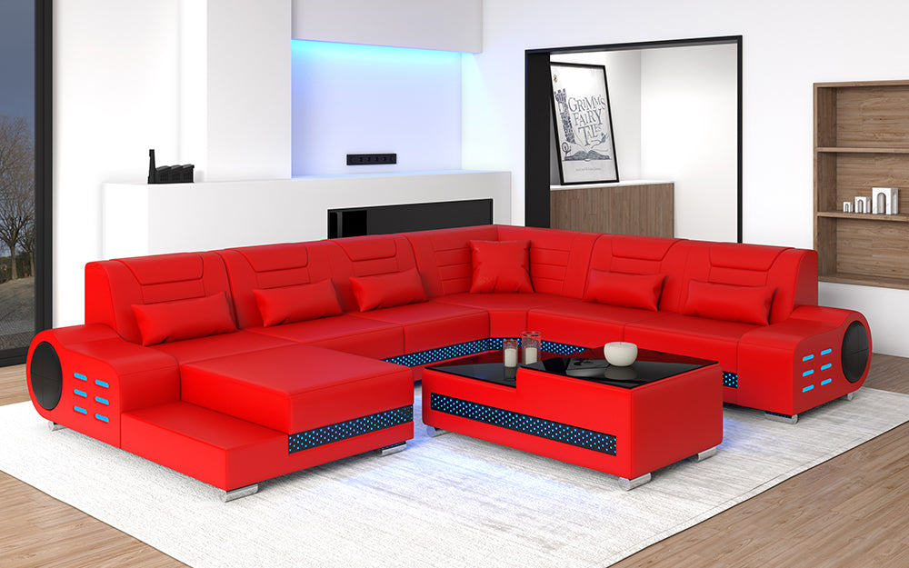 Elliot Modern Leather Sectional