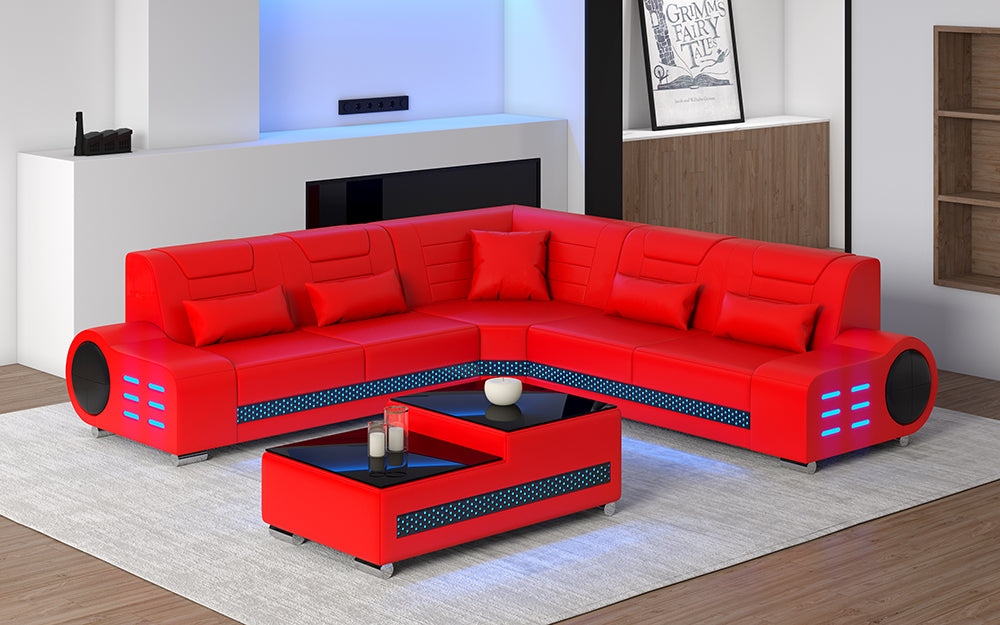 Elliot Small Modern Leather Sectional