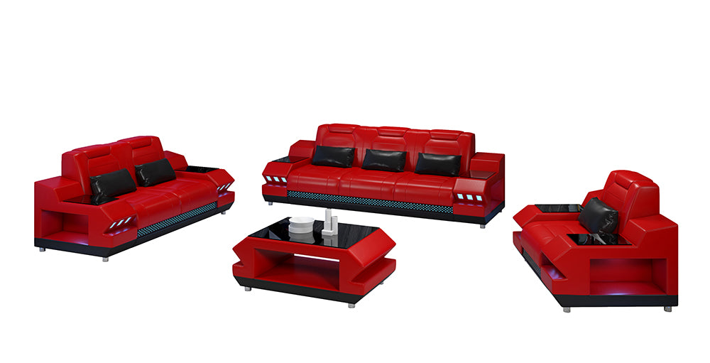 Celsius Modern Leather Sofa Set