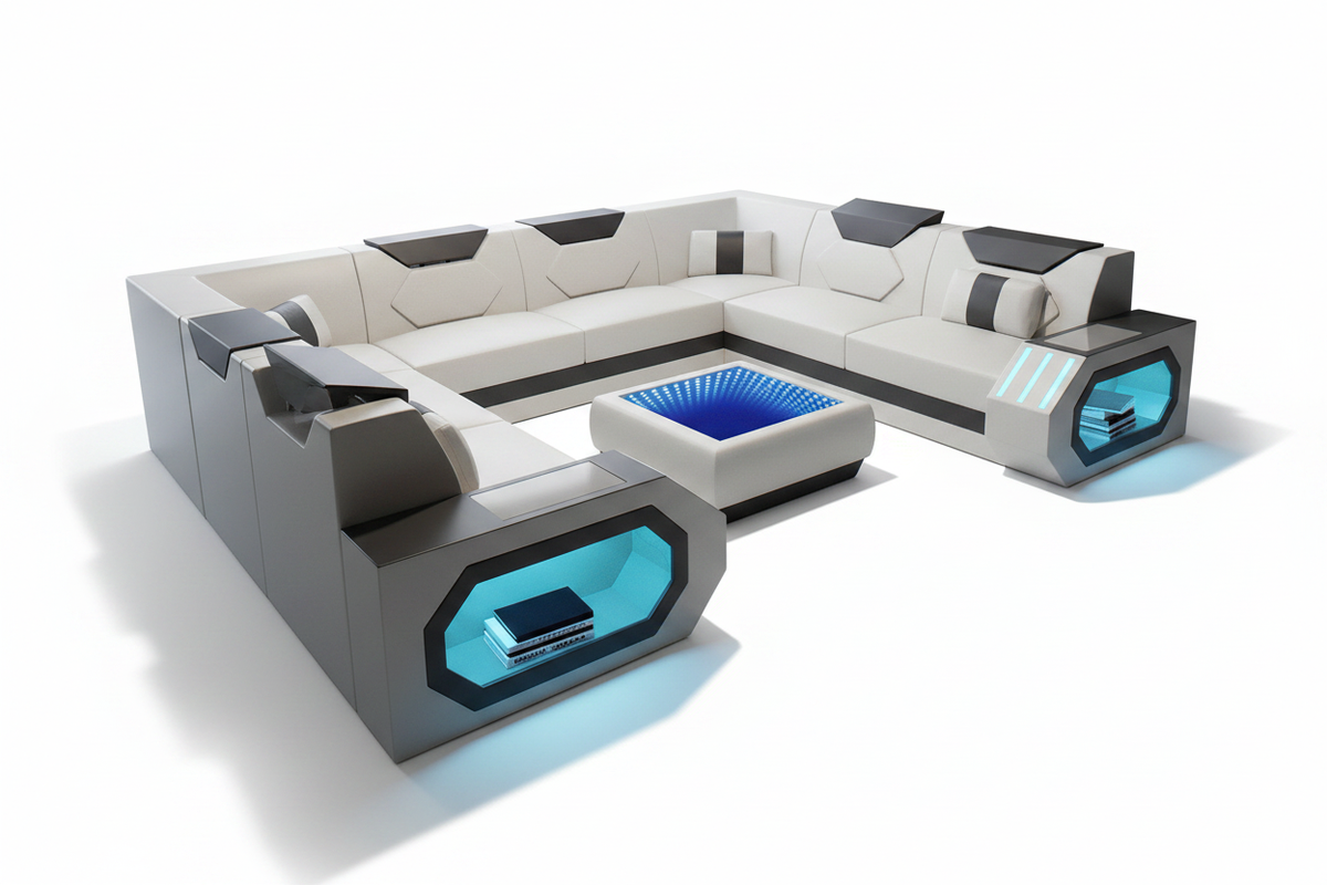 Sahara U Shape Leather Sectional | Modern Furniture Store Las Vegas ...