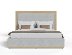 Cara Domus Santa Barbara - Modern Grey Fabric + Natural Bedroom Set