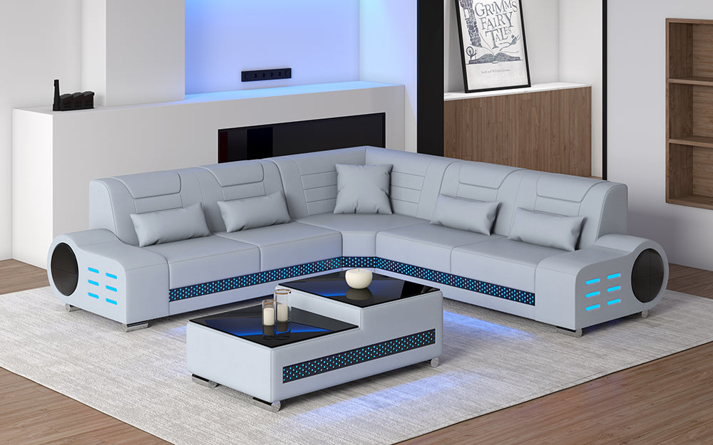 Elliot Small Modern Leather Sectional