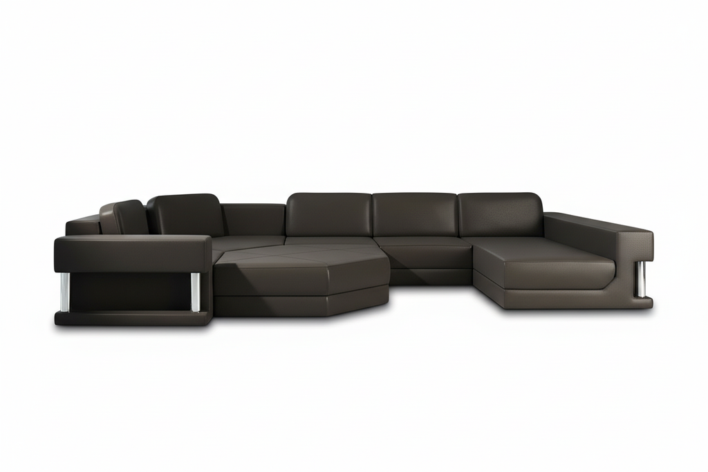 Stoughton Leather Sectional with Ottoman