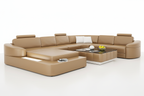 Stricker Leather Sectional with LED Light