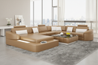 Stricker Leather Sectional with LED Light
