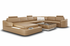 Stricker Leather Sectional with LED Light