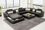 Stricker Leather Sectional with LED Light