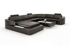 Stricker Leather Sectional with LED Light