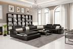Stricker Leather Sectional with LED Light