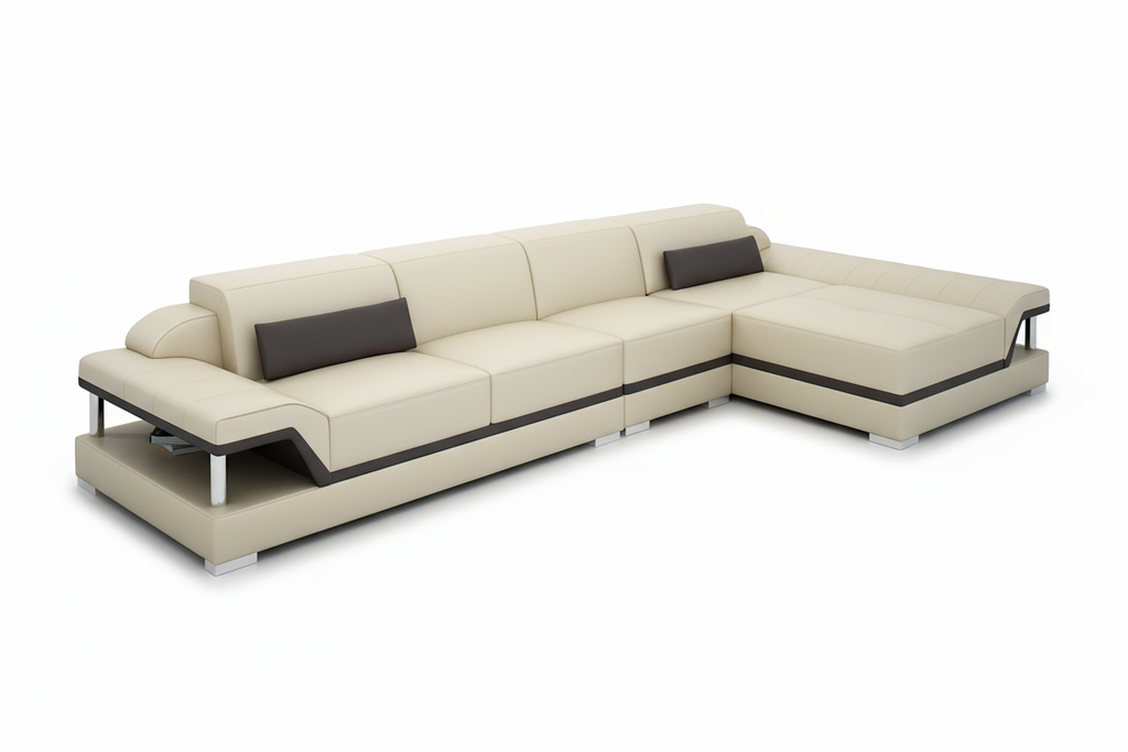 Taliya Small Modern Leather Sectional