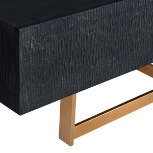 Modrest Tasha - Modern Black Ash + Brushed Gold TV Stand