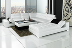 Thataway Modern Leather Sectional with Storage
