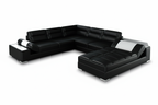Thataway Modern Leather Sectional with Storage