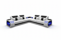 White & Black Omont Sectional - Studio