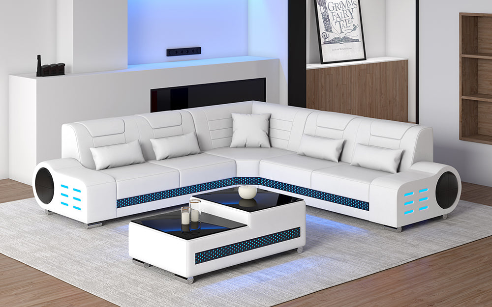 Elliot Small Modern Leather Sectional