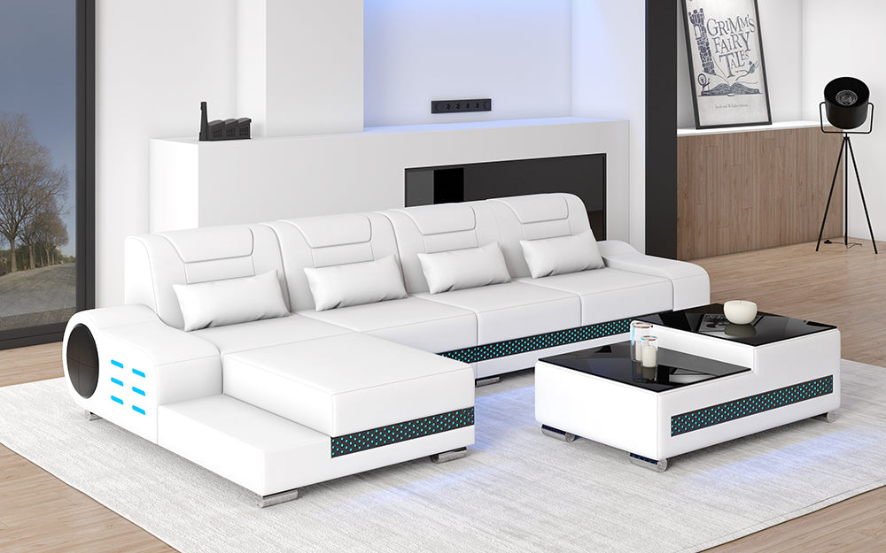 Elliot Mini Modern Leather Sectional