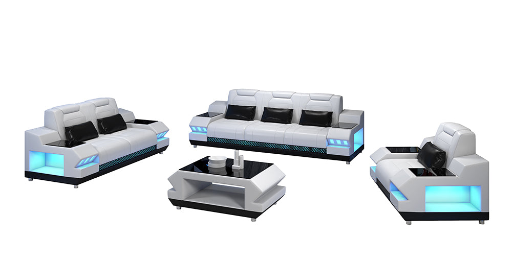 Celsius Modern Leather Sofa Set