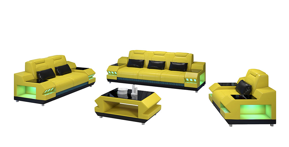 Celsius Modern Leather Sofa Set