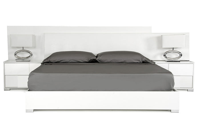 Monida Italian Modern White Bed