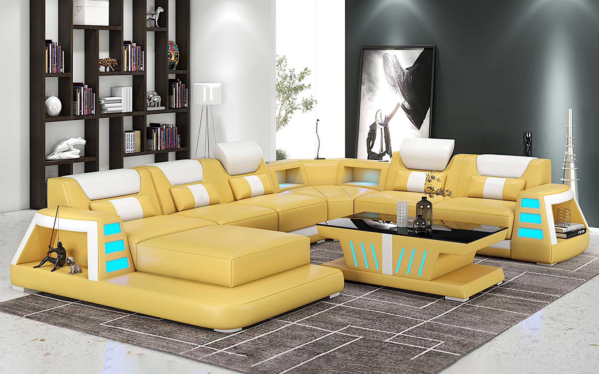 Ozzy Modern Leather Sectional – Jubilee Furniture