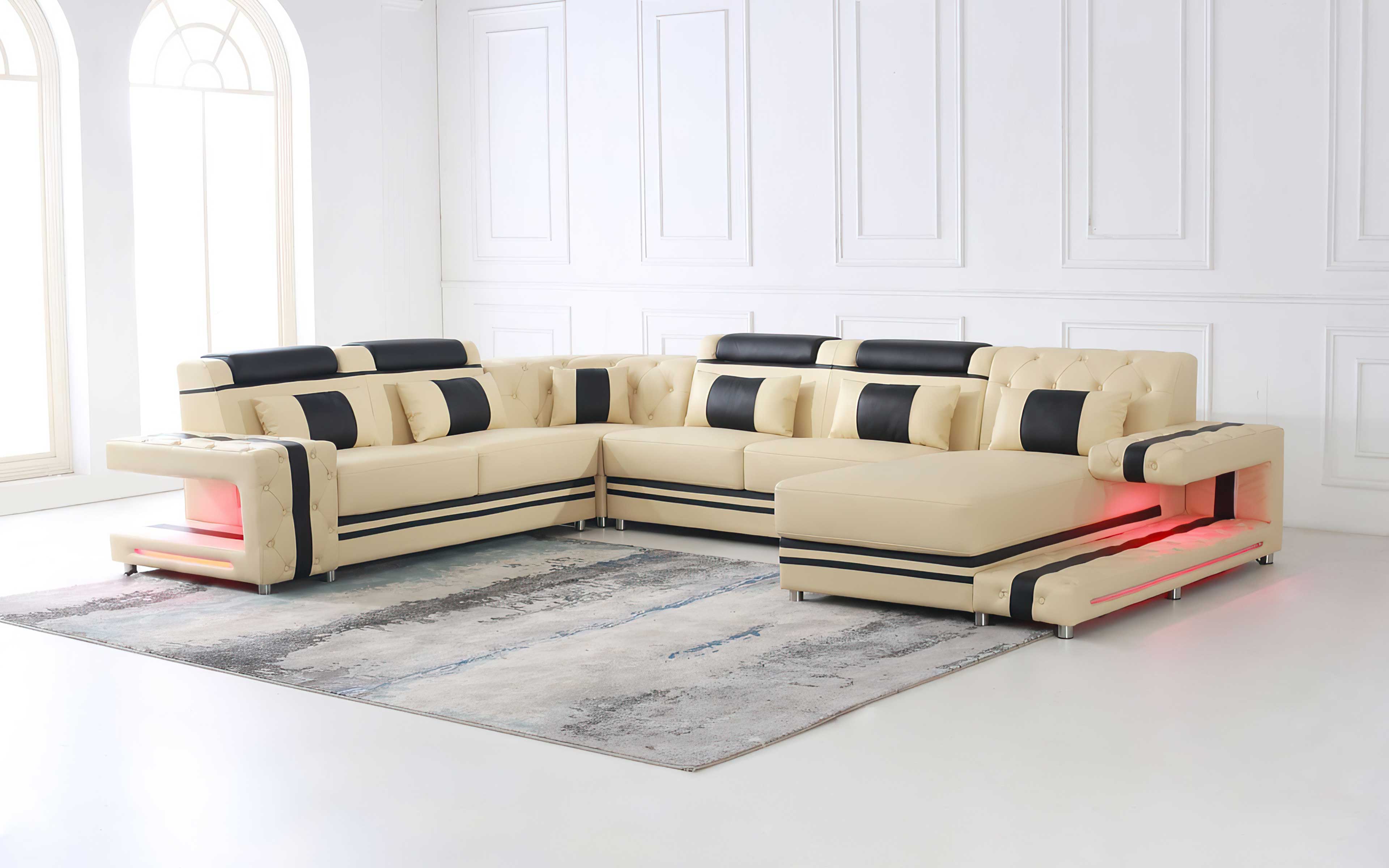 Zion Modern Sectional Sofa with LED Light