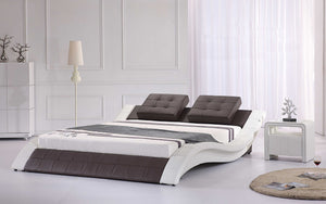 Artemis Curved Modern Leather Platform Bed