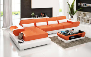 Mirak Small Modern Leather Sectional