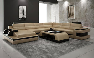 Kehlani Leather Sectional with LED Lights