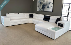Martinelli Modern Large Leather Sectional With Storage