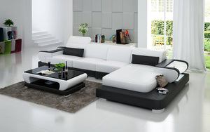 Ezrael Small Modern Leather Sectional