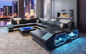 Sahara Modern Leather Sectional with Coffee Table