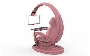 Crystal Pink Working And Gaming Station | All in one Working And Gaming Chair
